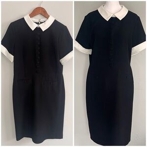 Karl Lagerfeld Black and White Knee Length Dress ala Wednesday Adams